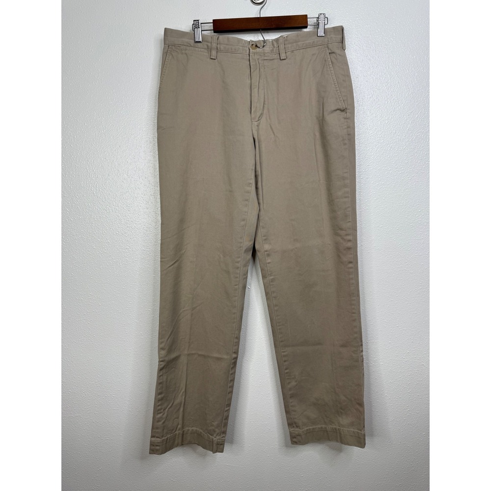 Polo Ralph Lauren Mens Khaki Chino Pants 34x34 Straight Leg Tan Cotton Twill